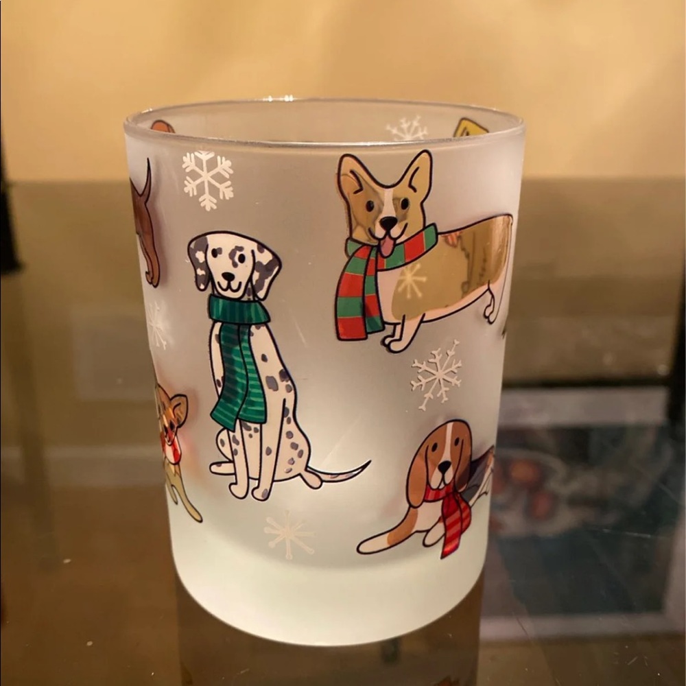 Doggie Christmas Glass
